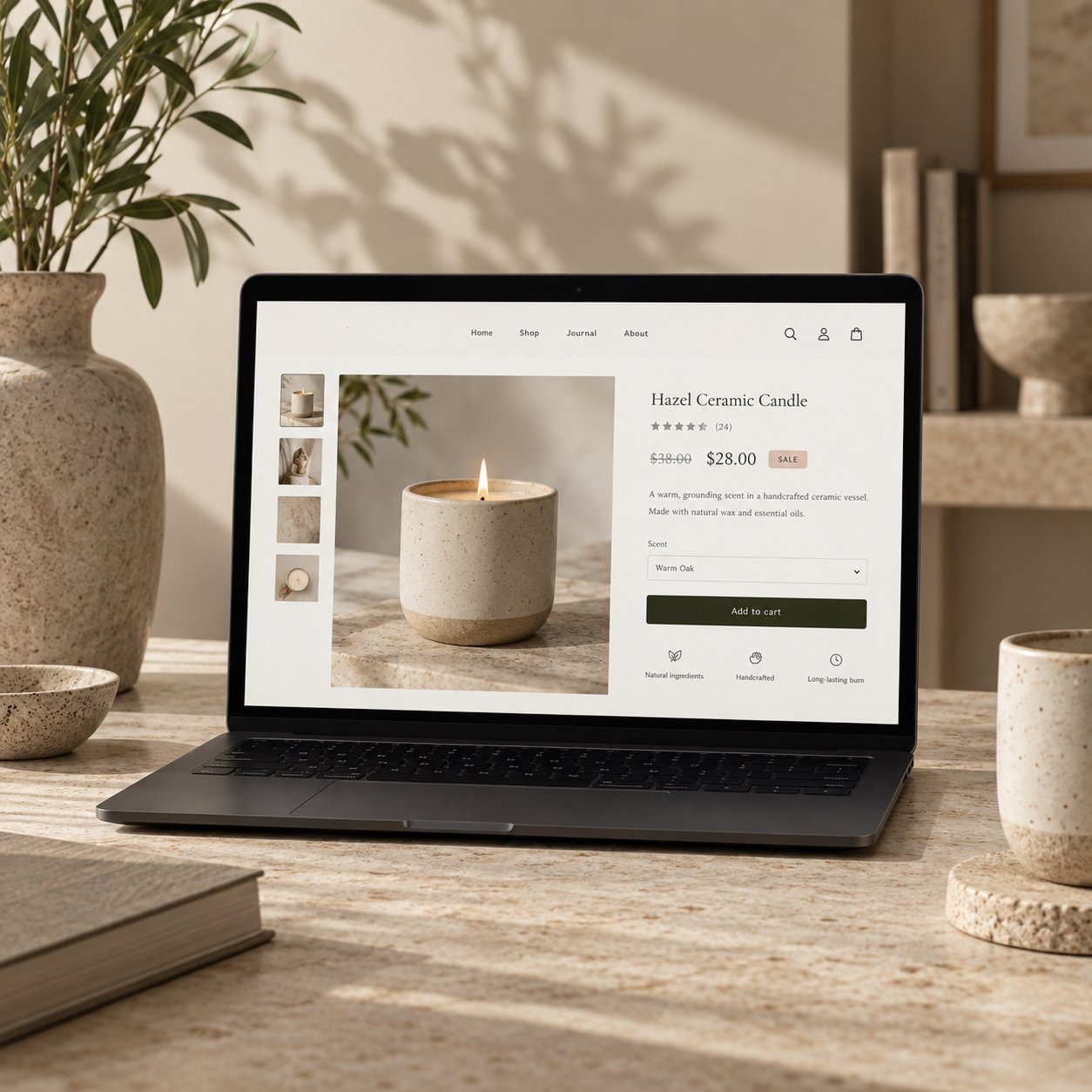 Shopify product page showing original and discounted sale prices