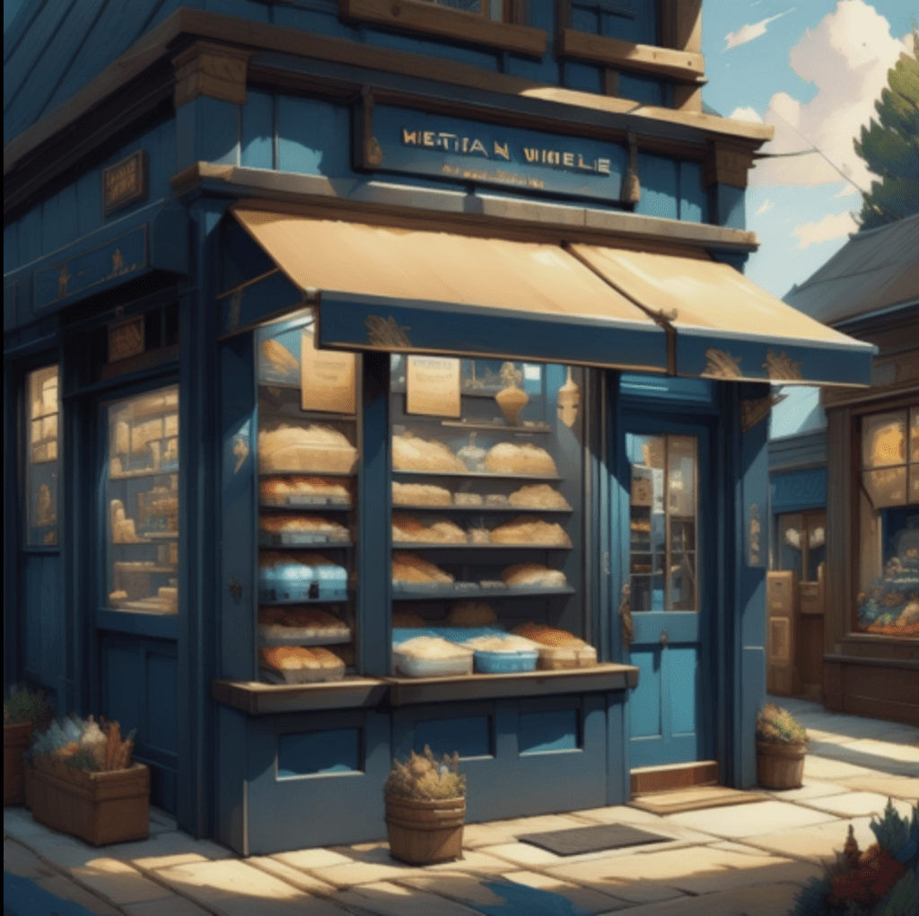 AI-generated village shop illustrating the cost of SEO