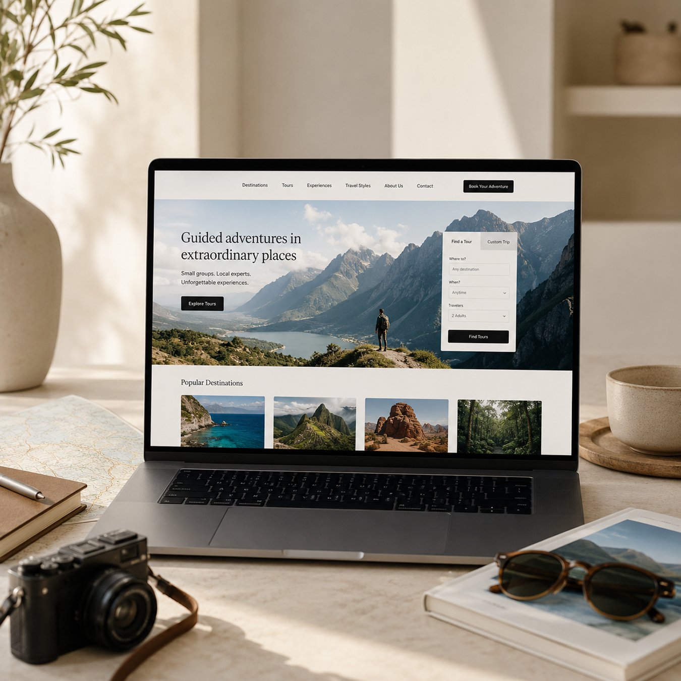 Tour operator website designed around a direct booking experience