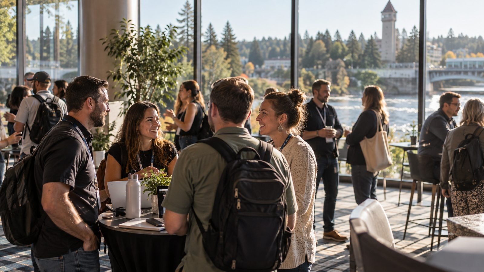 Tour and activity industry professionals networking at a travel experiences conference in Spokane