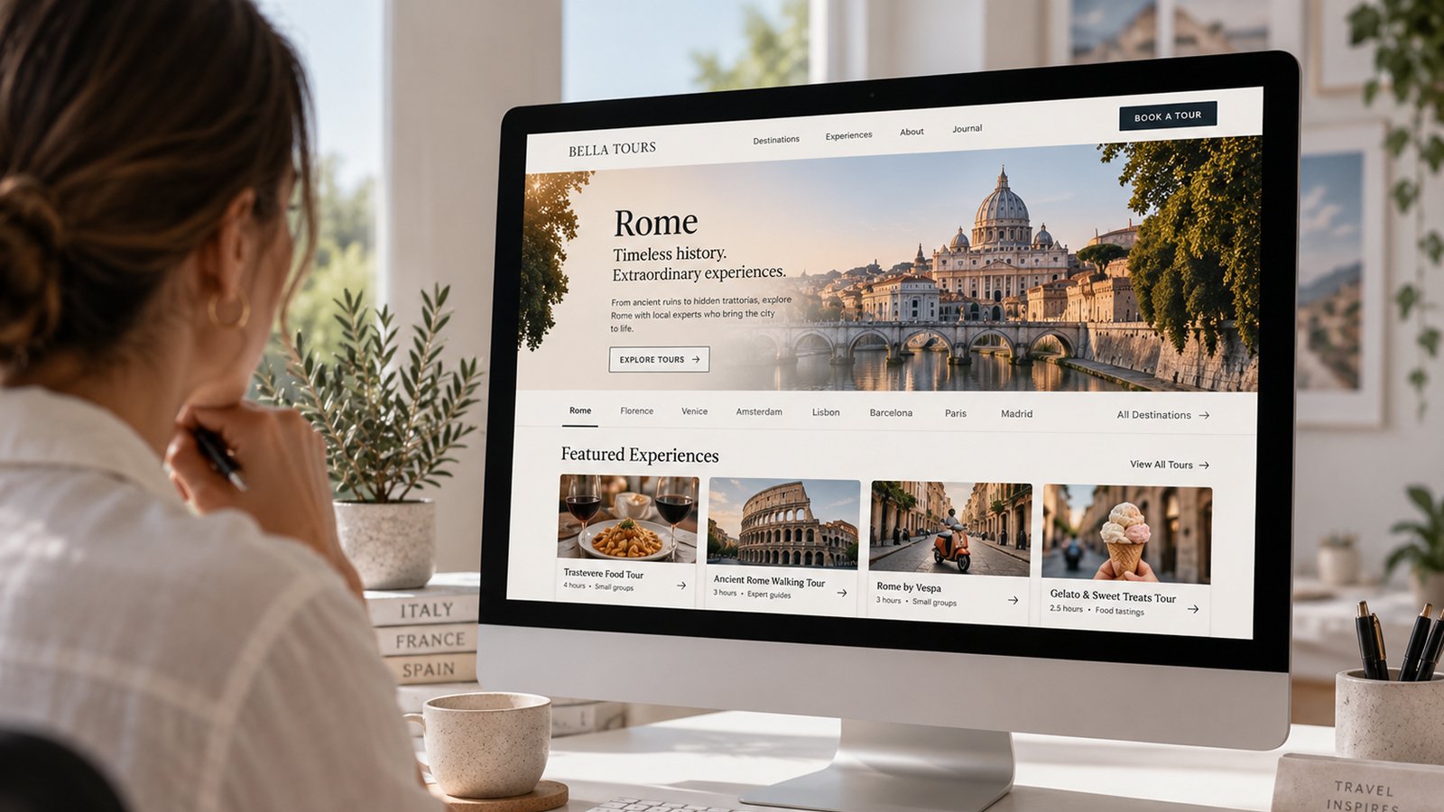 Multi-destination tour operator website with scalable city and experience pages