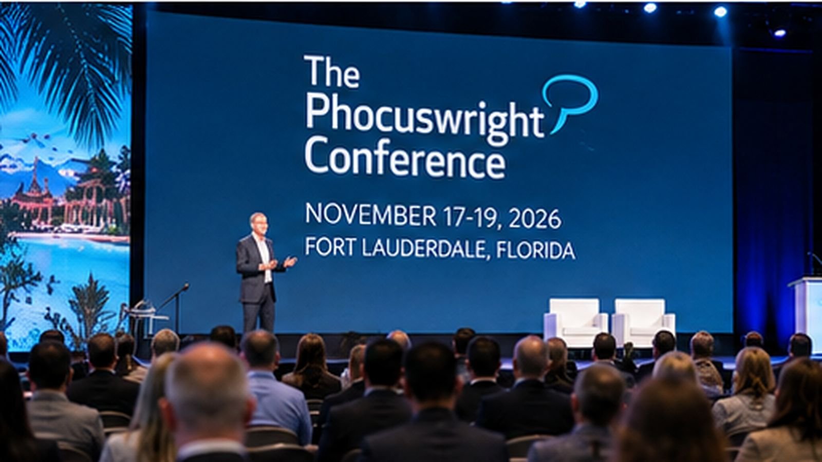 Travel industry leaders attending a strategy and technology session at The Phocuswright Conference 2026